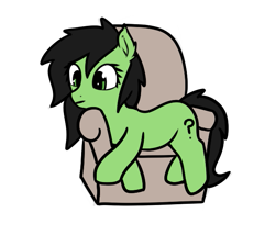 Size: 621x531 | Tagged: safe, artist:neuro, oc, oc only, oc:filly anon, earth pony, pony, armchair, chair, ear fluff, earth pony oc, female, filly, lying down, simple background, solo, tail, transparent background