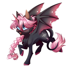 Size: 2286x2178 | Tagged: safe, artist:honeybbear, oc, oc only, oc:serenade, alicorn, bat pony, bat pony alicorn, pony, bat wings, high res, horn, male, simple background, solo, stallion, transparent background, wings