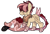 Size: 1309x900 | Tagged: safe, artist:viking3ggs, oc, oc only, original species, plant pony, pony, :p, augmented, augmented tail, chest fluff, closed species, fangs, flower, plant, raised hoof, rose, simple background, tail, tongue out, transparent background