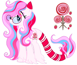 Size: 799x677 | Tagged: safe, artist:madlilon2051, oc, oc only, earth pony, pony, base used, candy, earth pony oc, female, food, glasses, leonine tail, lollipop, simple background, smiling, solo, tail, transparent background, unshorn fetlocks