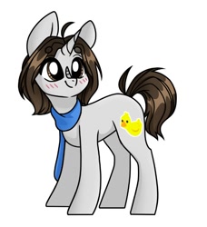 Size: 686x751 | Tagged: safe, artist:madkadd, oc, oc only, pony, unicorn, clothes, horn, male, scarf, simple background, smiling, solo, stallion, unicorn oc, white background