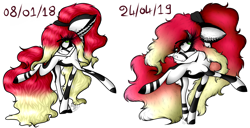Size: 4125x2113 | Tagged: safe, artist:beamybutt, oc, oc only, earth pony, pony, duo, ear fluff, earth pony oc, eyelashes, female, mare, raised hoof, redraw, simple background, white background