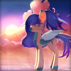 Size: 2340x2340 | Tagged: safe, artist:杏银花开, oc, oc only, oc:lanni feather, pegasus, pony, female, high res, looking at you, mare, pegasus oc, solo