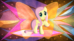 Size: 3840x2160 | Tagged: safe, artist:jhayarr23, artist:laszlvfx, edit, fluttershy, pegasus, pony, g4, cute, element of kindness, female, high res, hoof on chest, looking at you, mare, shyabetes, smiling, smiling at you, solo, wallpaper, wallpaper edit