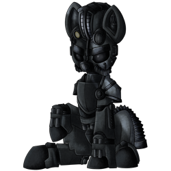 Size: 1280x1280 | Tagged: safe, artist:kranonetwork, oc, oc only, oc:steelhooves, earth pony, pony, fallout equestria, balefire blues, hearts of iron 4, sitting, solo