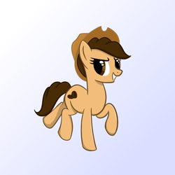 Size: 1024x1024 | Tagged: safe, artist:sundust, oc, oc only, earth pony, pony, earth pony oc, hat, male, simple background, smiling, solo, stallion