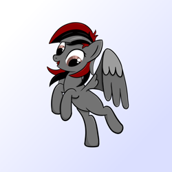Size: 1024x1024 | Tagged: safe, artist:sundust, oc, oc only, oc:rageonnick, pegasus, pony, jumping, male, pegasus oc, smiling, solo, stallion, wings