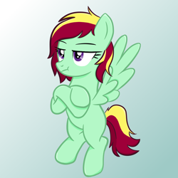 Size: 1024x1024 | Tagged: safe, artist:sundust, oc, oc only, pegasus, pony, crossed arms, crossed hooves, female, gradient background, mare, pegasus oc, simple background, solo, wings