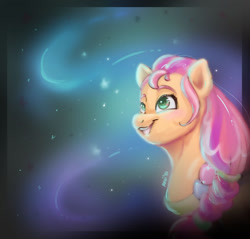 Size: 900x859 | Tagged: safe, artist:avui, sunny starscout, earth pony, pony, g5, my little pony: a new generation, female, mare, space, stars