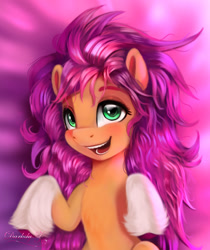Size: 1854x2209 | Tagged: safe, artist:darksly, sunny starscout, earth pony, pony, g5, my little pony: a new generation, body pillow, commission, dakimakura cover, female, high res, mare, messy mane, open mouth, open smile, preview, smiling, solo