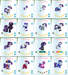 Size: 2095x2311 | Tagged: safe, edit, edited screencap, gameloft, idw, screencap, mean rarity, merry, nightmare rarity, rarity, bat pony, breezie, changedling, changeling, pony, unicorn, g4, ponies of dark water, the mean 6, alternate hairstyle, alternate timeline, bat ponified, breeziefied, changedlingified, changelingified, clone, clothes, commonity, crystal war timeline, diamante elegante, doctor doomity, female, filly, filly rarity, high res, mask, multeity, night maid rarity, nightmare takeover timeline, older, older rarity, overalls, race swap, rarbreez, raribat, raribreez, rariling, rarity the riveter, retro, send in the clones, simpsons did it, species swap, too many raritys, wrestler, younger
