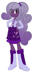 Size: 409x853 | Tagged: safe, artist:madlilon2051, oc, oc only, oc:violet quartz, equestria girls, g4, base used, boots, clothes, equestria girls oc, equestria girls-ified, female, hand on hip, high heel boots, jacket, shirt, shoes, simple background, skirt, solo, transparent background, vest