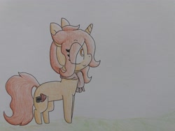 Size: 4128x3096 | Tagged: safe, artist:cherro, oc, oc only, oc:drillie, pony, unicorn, female, solo, traditional art