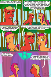 Size: 640x960 | Tagged: safe, artist:hitchpippetals, sprout cloverleaf, sunny starscout, earth pony, pony, comic:bridlewood library, g5, my little pony: the movie, comic, floppy ears, open mouth, speech bubble