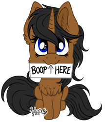 Size: 828x965 | Tagged: safe, artist:julunis14, oc, oc only, oc:nurse haywick, pony, unicorn, boop request, chest fluff, commission, ear fluff, female, horn, looking at you, mouth hold, simple background, sitting, solo, transparent background, unicorn oc, ych result