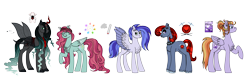 Size: 12000x4000 | Tagged: safe, artist:queenderpyturtle, changepony, earth pony, hybrid, pegasus, pony, absurd resolution, female, mare, simple background, transparent background