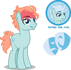 Size: 1792x1758 | Tagged: safe, artist:stellardusk, oc, oc only, oc:spotlight, earth pony, pony, dyed hair, dyed mane, dyed tail, earth pony oc, eyebrows, eyebrows visible through hair, grin, male, simple background, smiling, solo, stallion, tail, transparent background