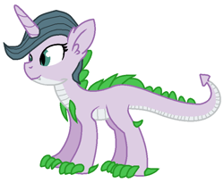 Size: 764x628 | Tagged: safe, artist:brandonthebronypony, oc, oc only, oc:luscious diamond, dracony, hybrid, base used, female, interspecies offspring, offspring, parent:rarity, parent:spike, parents:sparity, simple background, solo, white background