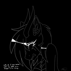 Size: 2500x2500 | Tagged: safe, artist:melodytheartpony, oc, oc:melody silver, dracony, dragon, hybrid, anthro, crying, depressed, fangs, female, high res, horns, slit pupils, solo, upset, vent, vent art