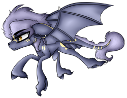 Size: 1694x1307 | Tagged: safe, artist:beamybutt, oc, oc only, oc:atlas, bat pony, pony, bat pony oc, bat wings, ear fluff, hoof fluff, male, simple background, stallion, transparent background, wings