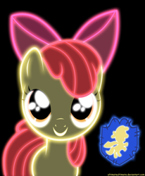 Size: 2473x3000 | Tagged: safe, artist:zantyarz, apple bloom, earth pony, pony, g4, black background, female, filly, high res, neon, simple background