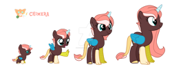 Size: 1280x518 | Tagged: safe, artist:hate-love12, oc, oc only, oc:chimera, hybrid, age progression, base used, female, interspecies offspring, offspring, parent:discord, parent:fluttershy, parents:discoshy, simple background, solo, transparent background