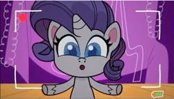 Size: 710x404 | Tagged: safe, screencap, rarity, pony, unicorn, g4.5, my little pony: pony life, the rarest of occasions, :o, female, livestream, looking at you, o, o mouth, open mouth, phone, solo