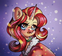 Size: 3000x2700 | Tagged: safe, artist:kirillllh, sunset shimmer, pony, unicorn, christmas, clothes, cute, female, high res, holiday, jacket, mare, shimmerbetes, solo