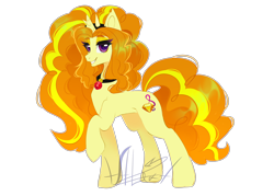 Size: 4200x3000 | Tagged: safe, artist:xalexdfx, adagio dazzle, pony, unicorn, g4, concave belly, disguise, disguised siren, equestria girls ponified, female, gem, grin, obtrusive watermark, ponified, raised hoof, simple background, siren gem, smiling, solo, transparent background, unicorn adagio dazzle, watermark