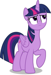Size: 3945x5700 | Tagged: safe, artist:moonlight bloom, twilight sparkle, alicorn, pony, g4, school raze, .svg available, absurd resolution, female, folded wings, frown, horn, mare, multicolored mane, multicolored tail, purple eyes, raised hoof, shadow, simple background, solo, standing, svg, tail, transparent background, twilight sparkle (alicorn), vector, wings