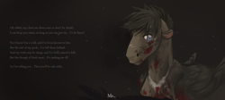 Size: 2107x943 | Tagged: safe, artist:royvdhel-art, oc, oc only, pegasus, pony, blood, bust, crying, pegasus oc, solo, story included, wings