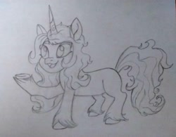Size: 2796x2184 | Tagged: safe, artist:mjangelvortex, izzy moonbow, pony, unicorn, g5, my little pony: a new generation, female, high res, mare, monochrome, simple background, traditional art