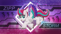 Size: 4800x2700 | Tagged: safe, artist:sol-r, zipp storm, pegasus, pony, g5, my little pony: a new generation, absurd file size, eyebrows, eyebrows visible through hair, female, flying, high res, looking at you, mare, open mouth, solo, spread wings, wallpaper, wings