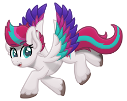 Size: 5400x4300 | Tagged: safe, alternate version, artist:sol-r, zipp storm, pegasus, pony, g5, my little pony: a new generation, absurd file size, absurd resolution, eyebrows, eyebrows visible through hair, female, flying, looking at you, mare, open mouth, simple background, solo, spread wings, transparent background, wings