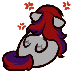 Size: 500x500 | Tagged: safe, artist:ak4neh, oc, oc only, oc:evening prose, pegasus, pony, angry, emoji, emoticon, female, freckles, jewelry, mare, necklace, no talk me im angy, pearl necklace, simple background, solo, transparent background