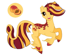 Size: 2795x2146 | Tagged: safe, artist:gypsycharm, oc, oc only, oc:peach fuzz, kirin, pony, female, high res, kirin oc, mare, open mouth, open smile, simple background, smiling, solo, transparent background