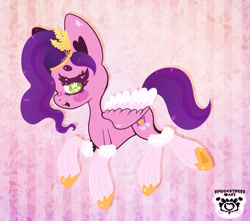 Size: 1600x1415 | Tagged: safe, artist:spookstressadopts, pipp petals, pegasus, pony, g5, my little pony: a new generation, clothes, female, jewelry, looking at you, mare, open mouth, socks, solo