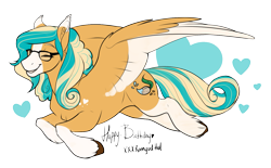 Size: 1379x857 | Tagged: safe, artist:royvdhel-art, pegasus, pony, colored wings, female, glasses, simple background, smiling, transparent background, two toned wings, unshorn fetlocks, wings