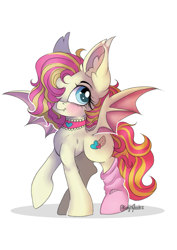 Size: 2059x2912 | Tagged: safe, artist:stereoheart45, oc, oc only, bat pony, pony, bat pony oc, female, high res, simple background, solo, white background