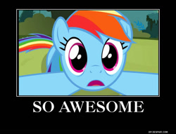 Size: 750x574 | Tagged: safe, artist:aruon, rainbow dash, pony, epic wub time, g4, cute, dashabetes, female, motivational poster, open mouth, so awesome