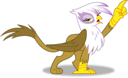 Size: 4000x2436 | Tagged: safe, artist:frownfactory, gilda, griffon, g4, the lost treasure of griffonstone, female, pointing, simple background, solo, transparent background, vector