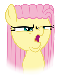 Size: 1164x1416 | Tagged: safe, artist:soobel, fluttershy, pegasus, pony, g4, alternate hairstyle, arin hanson face, bust, faic, female, fluttermop, full face view, mare, simple background, solo, transparent background