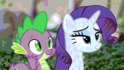 Size: 3840x2160 | Tagged: safe, artist:georgegarza01, rarity, spike, g4, animated, cute, female, gif, high res, male, nuzzling, raribetes, ship:sparity, shipping, show accurate, spikabetes, straight