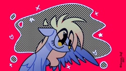 Size: 1228x691 | Tagged: safe, artist:opossum-stuff, derpy hooves, pegasus, pony, g4, female, mare, solo, spread wings, wings