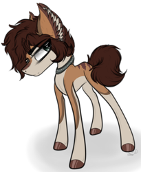 Size: 1580x1929 | Tagged: safe, artist:beamybutt, oc, oc only, earth pony, pony, choker, ear fluff, earth pony oc, hoof polish, male, simple background, solo, stallion, transparent background