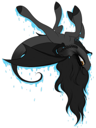 Size: 2395x3201 | Tagged: safe, artist:beamybutt, oc, oc only, bat pony, pony, bat pony oc, bat wings, colored hooves, ear fluff, flying, high res, simple background, solo, transparent background, upside down, wings