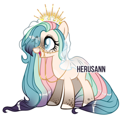 Size: 900x934 | Tagged: safe, artist:herusann, oc, oc only, earth pony, pony, base used, crown, earth pony oc, eye clipping through hair, eyelashes, female, jewelry, regalia, simple background, smiling, solo, transparent background