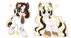Size: 2500x1344 | Tagged: safe, artist:herusann, oc, oc only, earth pony, pony, base used, d:, duo, earth pony oc, eyelashes, female, hair over one eye, open mouth, raised hoof, simple background, smiling, transparent background