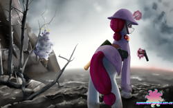 Size: 3304x2065 | Tagged: safe, artist:闪电_lightning, pony, unicorn, equestria at war mod, canterlot castle, female, gun, handgun, high res, m1911, magic, pistol, solo, telekinesis, weapon