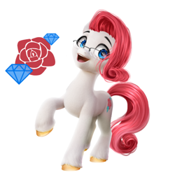 Size: 600x600 | Tagged: safe, artist:mayslost, edit, oc, oc only, earth pony, pony, g5, my little pony: a new generation, blue eyes, earth pony oc, female, red hair, simple background, white background, white coat